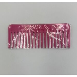 Estee Lauder Hair Comb Pink Plastic Wide Tooth‎ Purse Travel